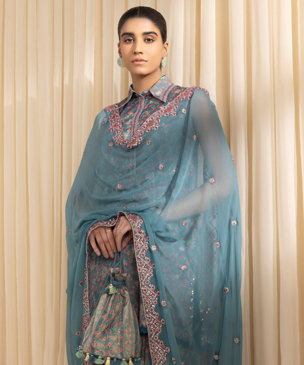 Sappphire Silk Three Piece Suit SP-SLK-FR02