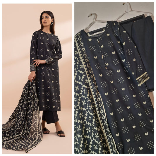 Sapphire Three Piece Printed Lawn Suit Kameez Dupatta Trouser