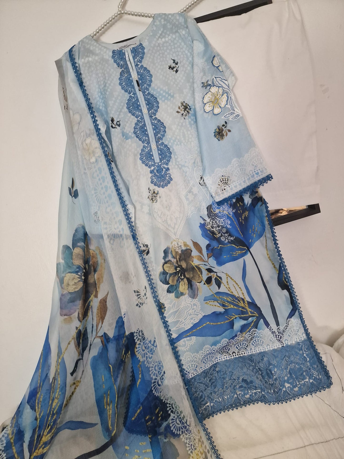 Nishaat Linen Embroided Lawn Kameez Trouser Dupatta Pakistani Suit