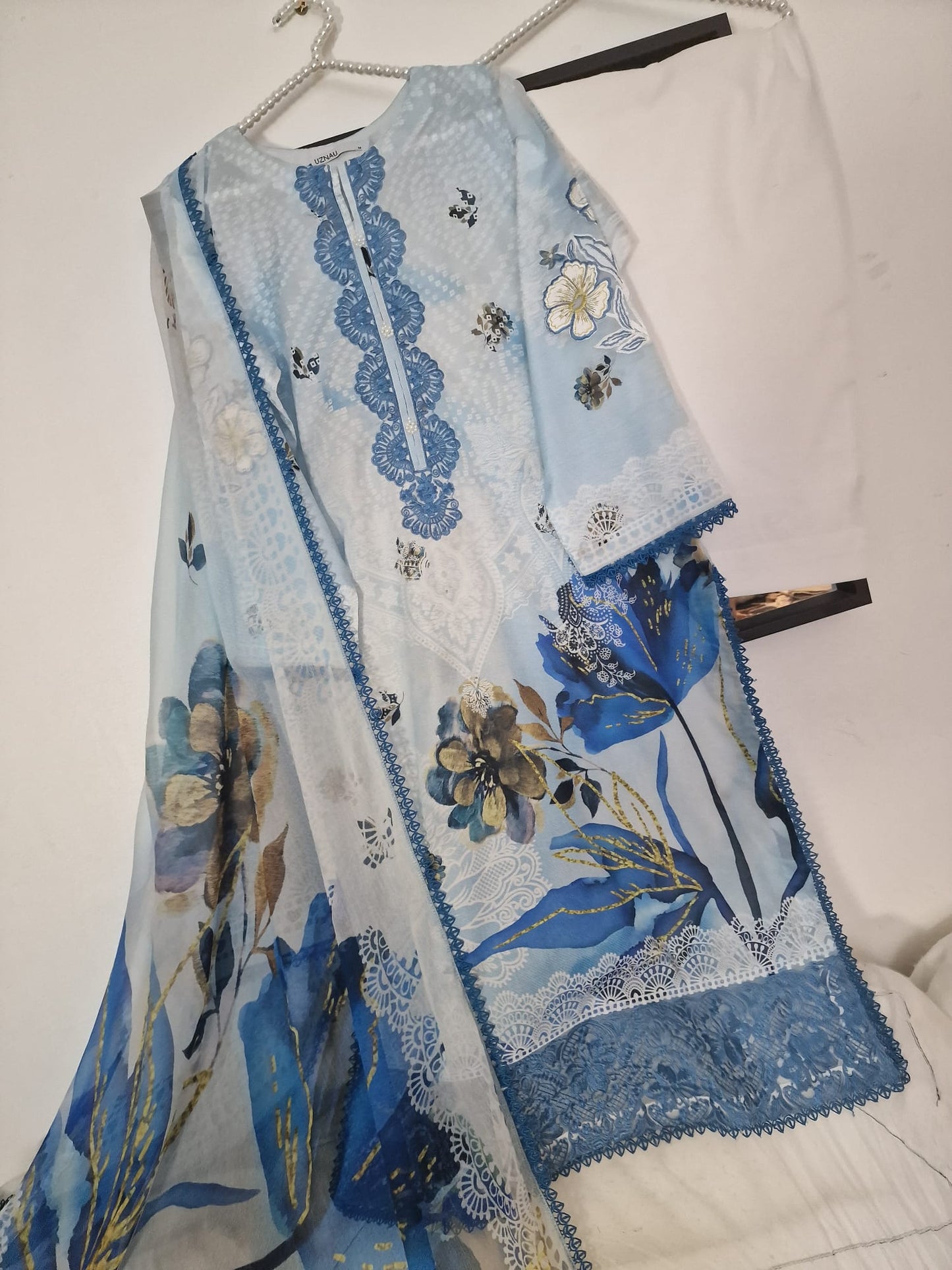 Nishaat Linen Embroided Lawn Kameez Trouser Dupatta Pakistani Suit