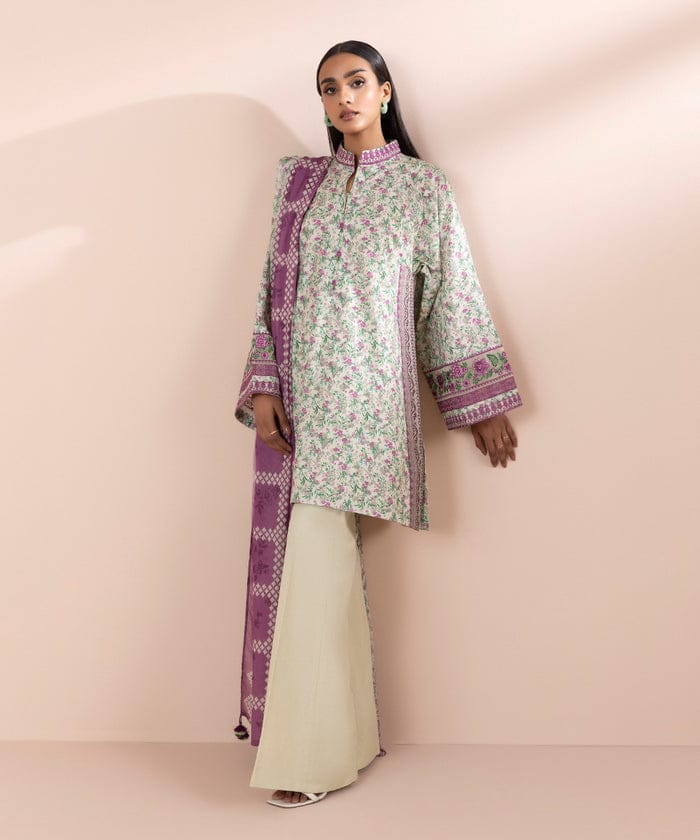 Sapphire Lawn Three Piece Embroided Suit SP-LWN-PNK02