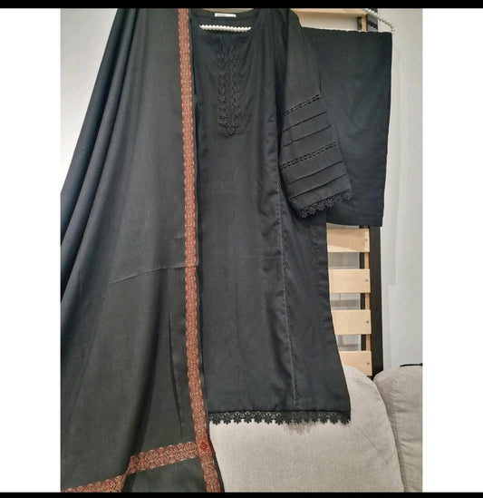Pure Pashmina Shawl SHAWL-BLK01