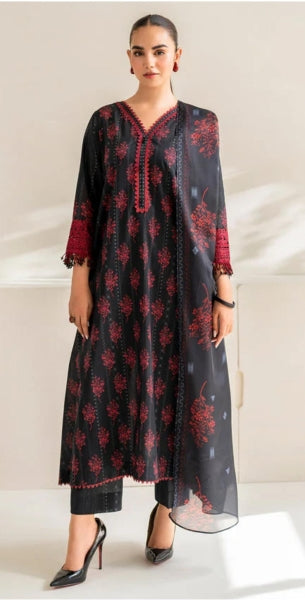 Baroque Embroided Lawn Three Piece Suit BR-LWN-BLK01