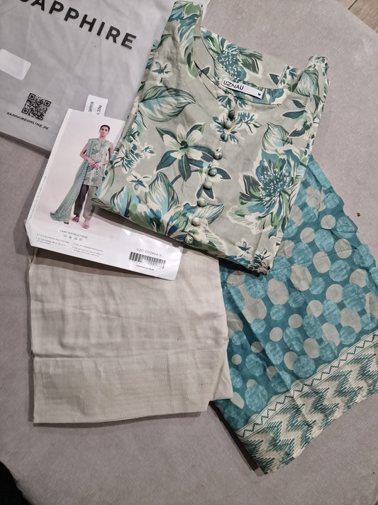 Sapphire Lawn Three Piece Suit SP-LWN-FR04