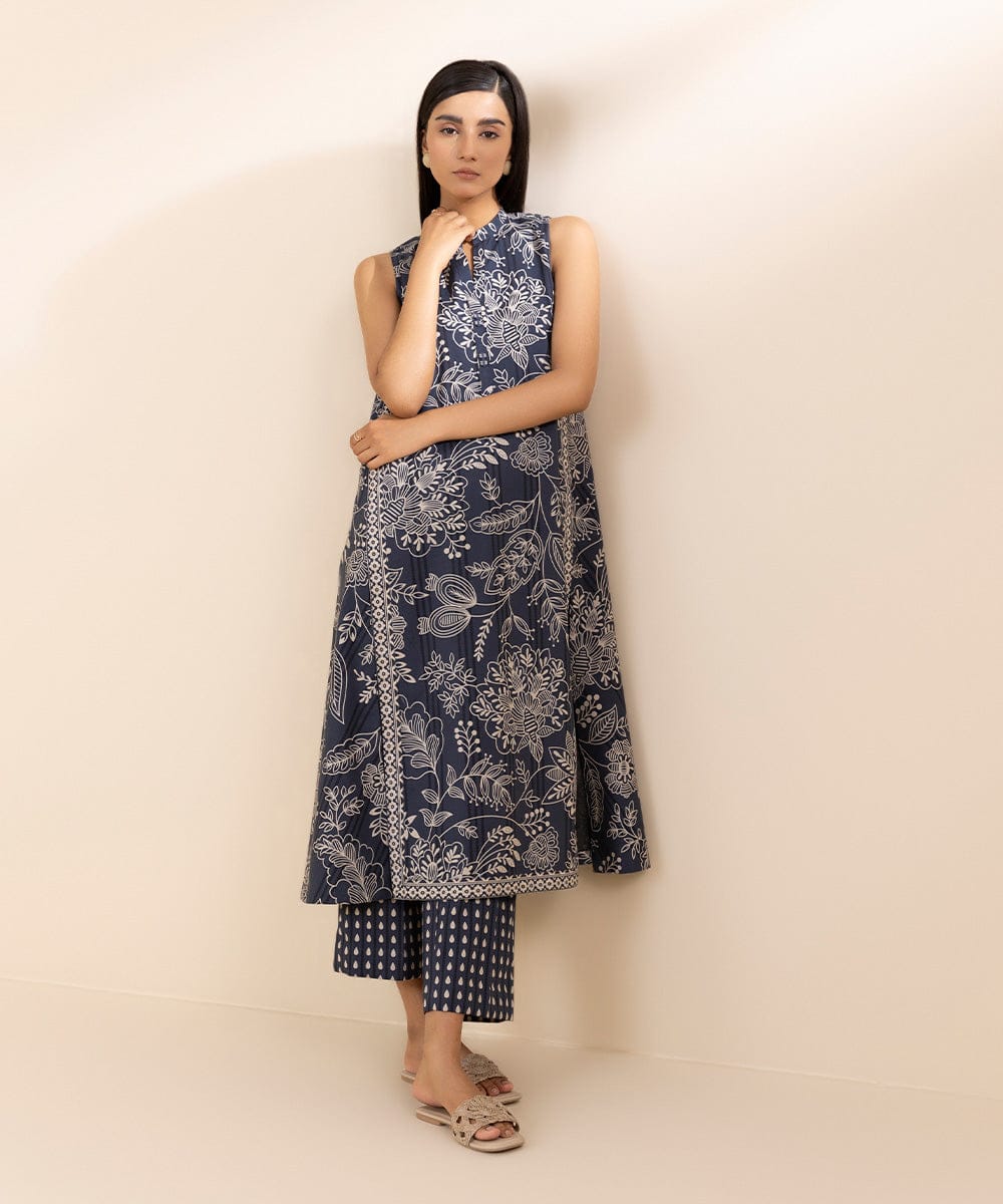 Sapphire Lawn Three Piece Suit SP-LWN-BLU05