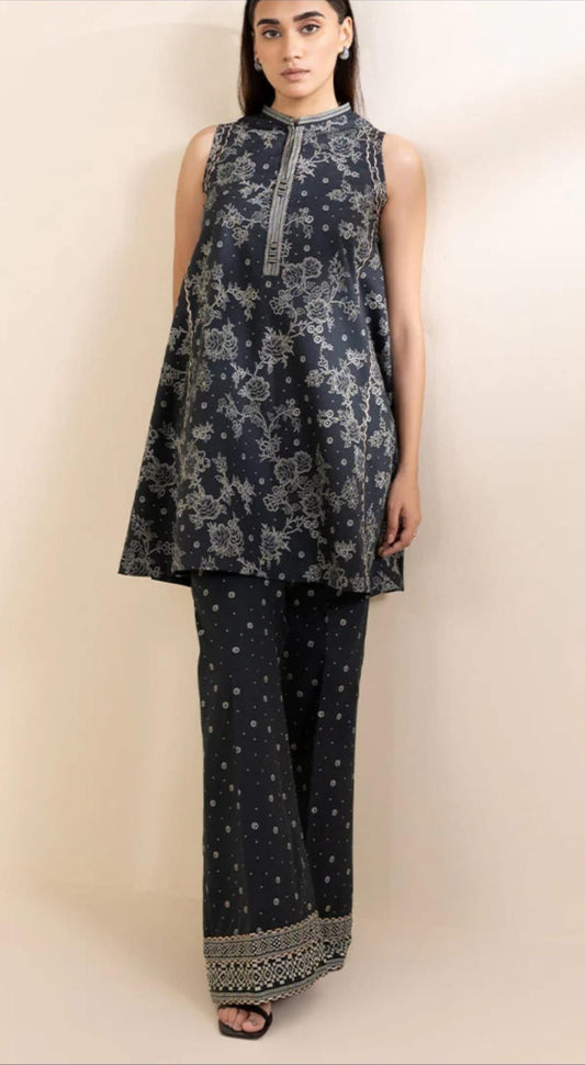 Sapphire Lawn Three Piece Suit SP-LWN-BLK07