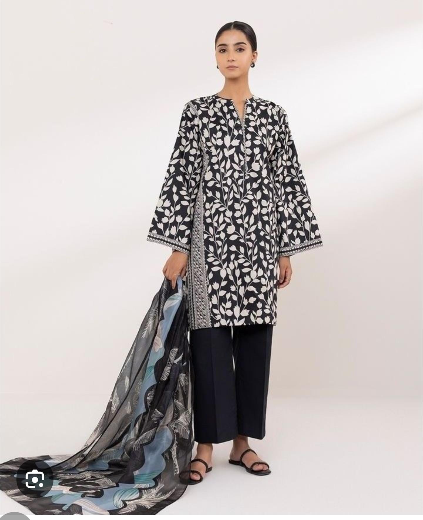 Sapphire Lawn Three Piece Suit SP-LWN-BLK09