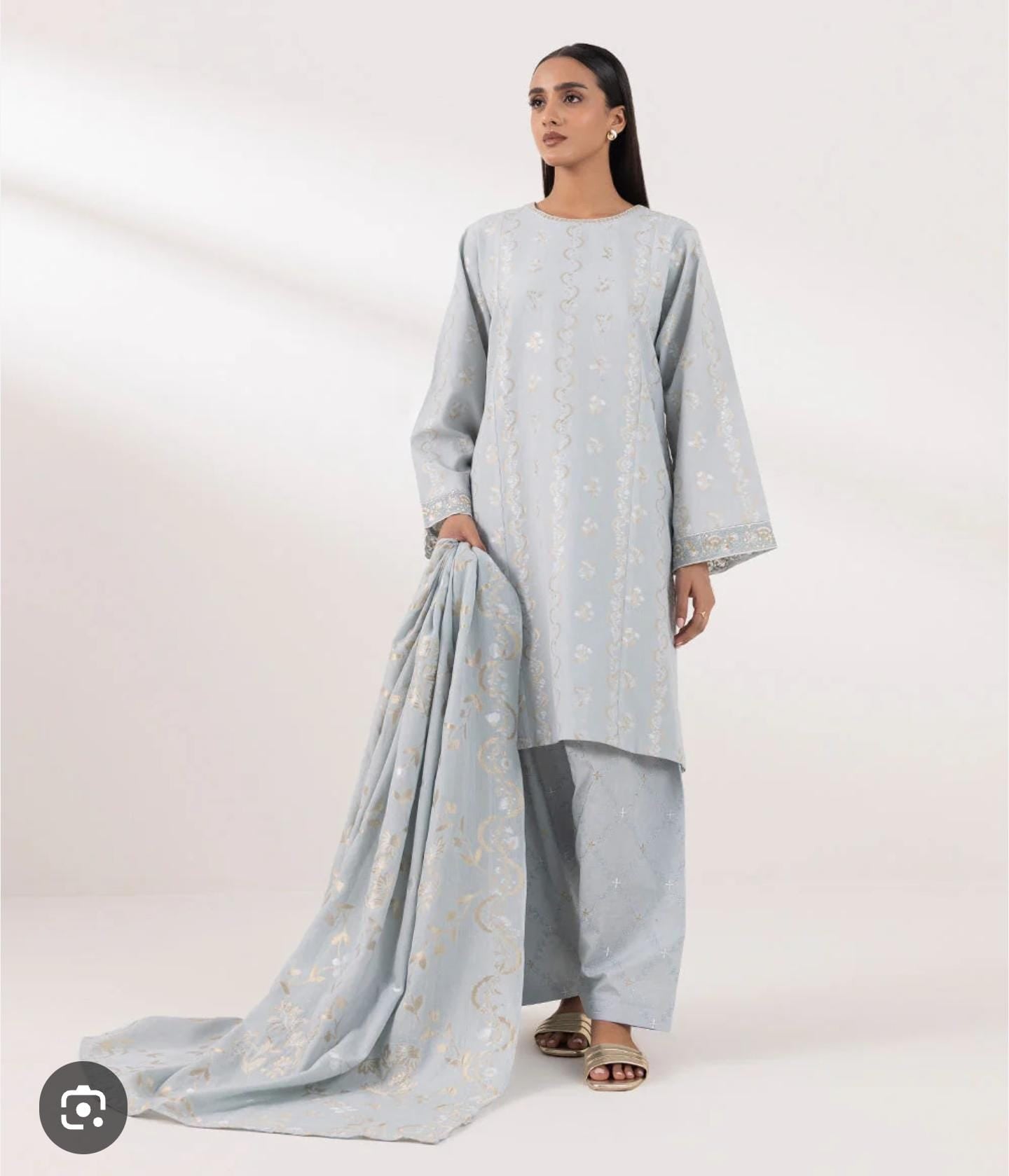 Sapphire Embroidered Jacquard With Embroidered Farshi Shalwar SP-JQ-GRY01