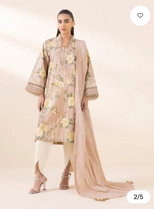 Sapphire Printed Lawn With Embroidered Dupatta SP-LWN-PNK03