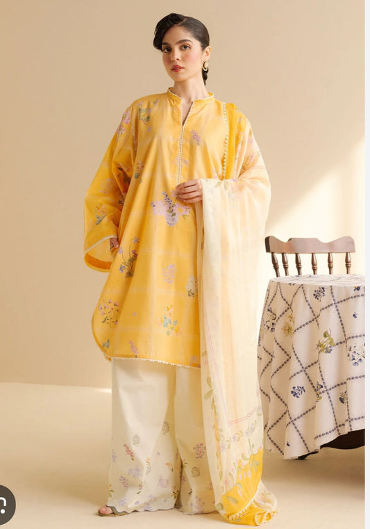 Uznau Lawn Three Piece Suit UZ-LWN-YL05