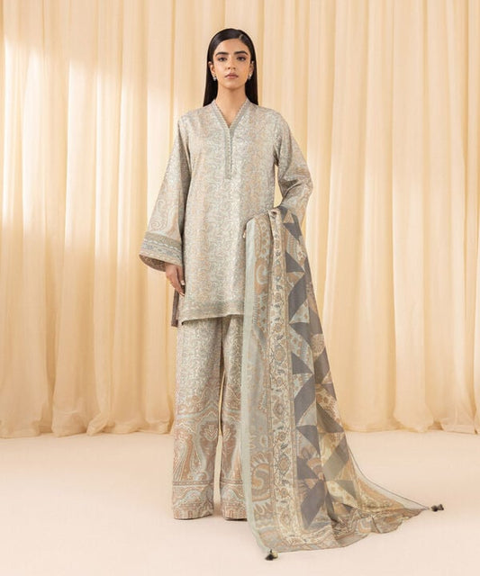Sapphire Silk Three Piece Suit SP-SLK-BR02