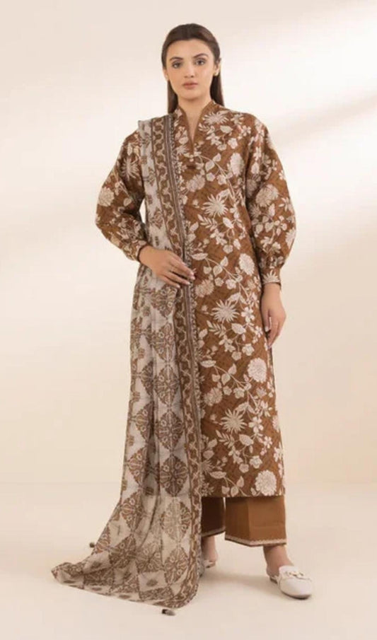 Sapphire Lawn Three Piece Suit SP-LWN-BR01