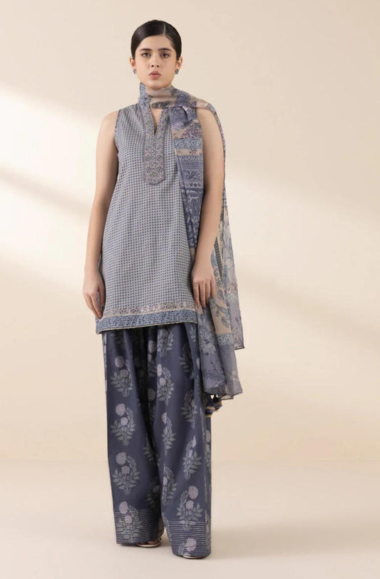 Sapphire Embroided Three Piece Suit SP-LWN-PRP09