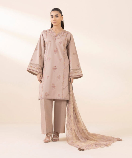 Sapphire Embroidered Viscose With Chiffon Dupatta SP-VC-PNK01