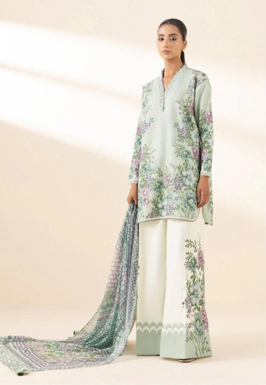 Sapphire Lawn Three Piece Suit SP-LWN-GR012