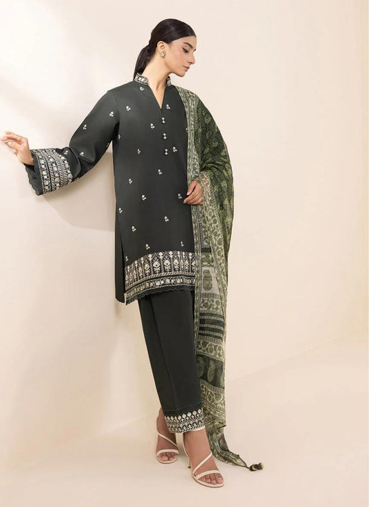 Sapphire Embroided Viscose Three Piece Suit SP-LWN-GR013