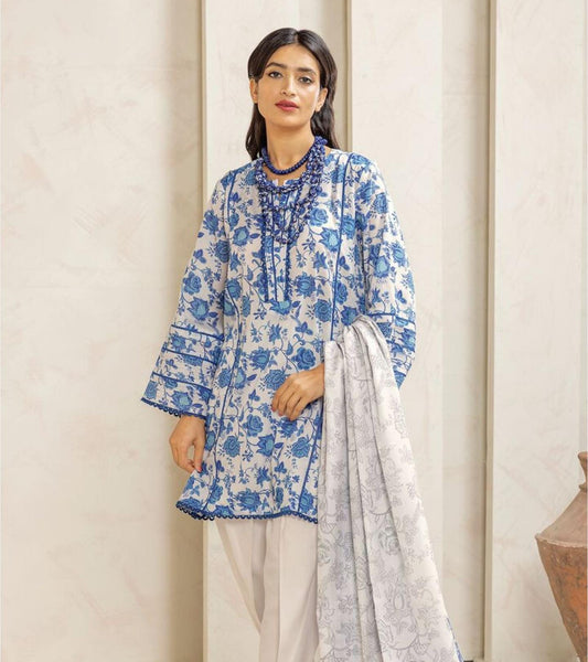 Khaadi Lawn Three Piece Suit KH-LWN-BLU03