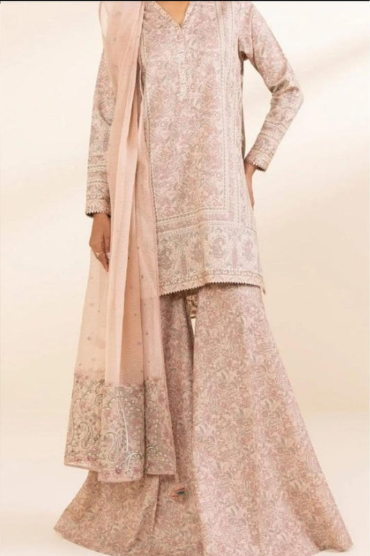 Sapphire Cotton Satin Three Piece Suit SP-CT-PNK01