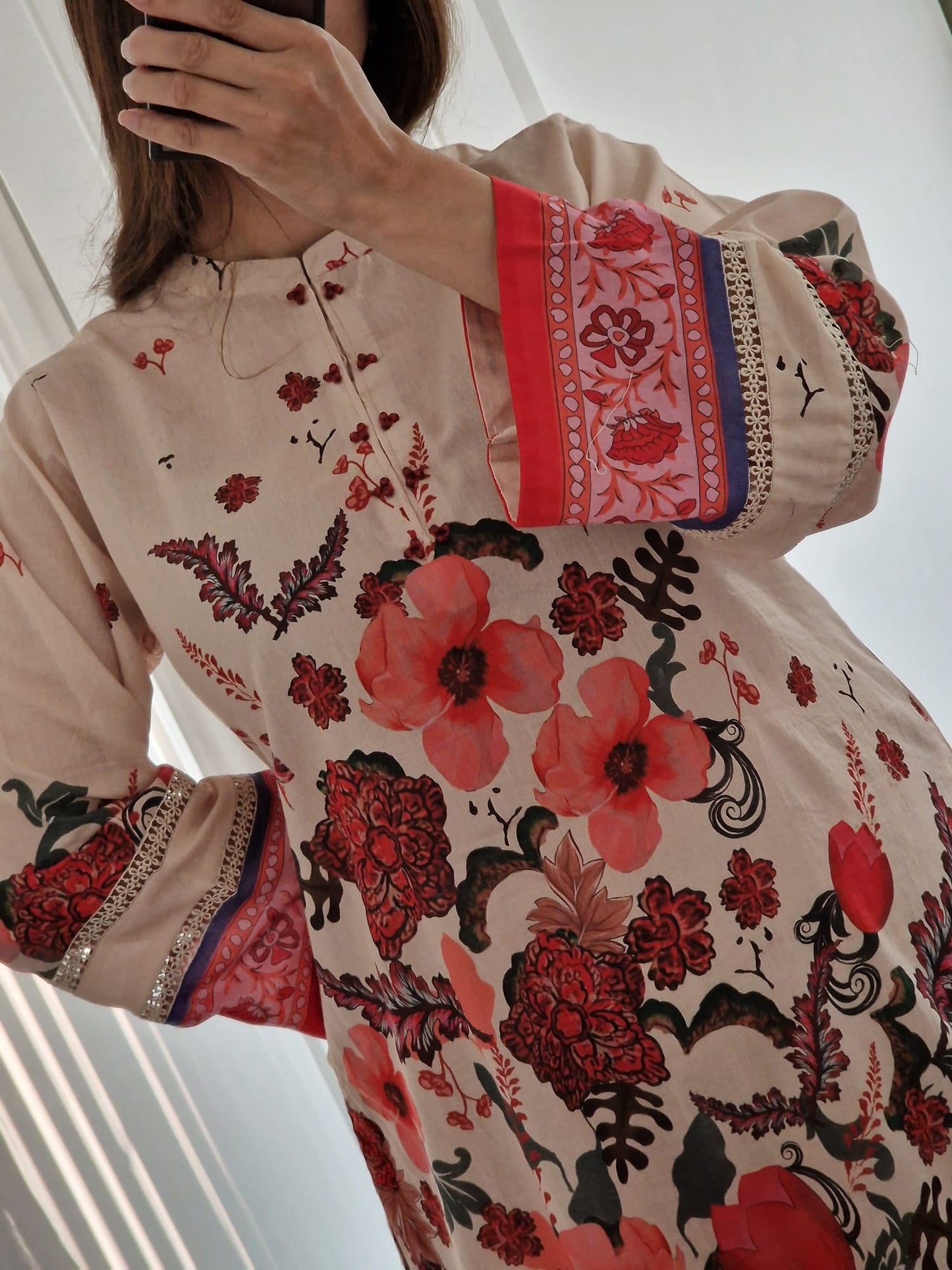 Uznau Lawn Two Piece Shirt & Plazo Co-ord set UZ-LWN-RD05