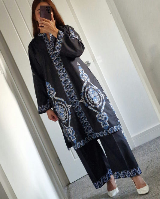 Uznau Cotton Co-ord set UZ-CT-BLK01