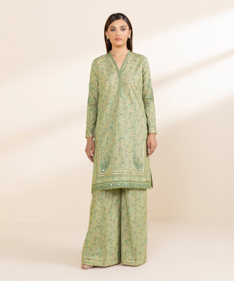 Sapphire Cotton Three Piece Suit SP-CT-GR01