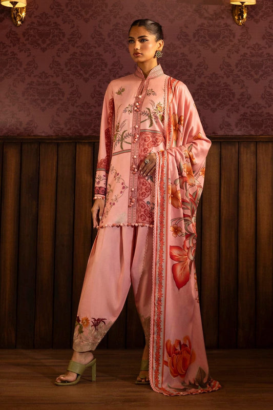 Sana Safinaz Emroided Linen Three Piece Suit SF-LNN-PNK02