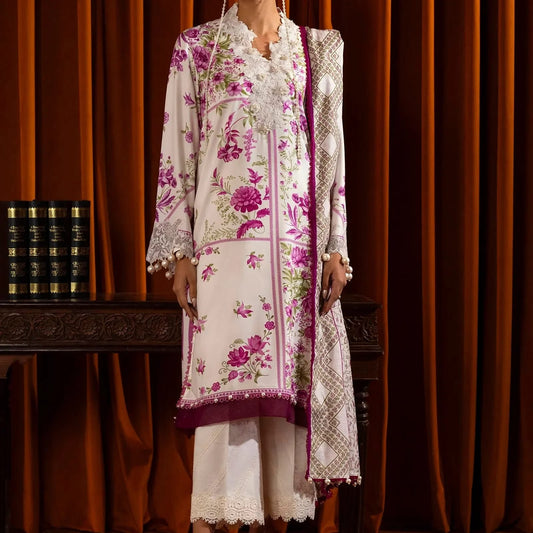 Sana Safinaz Embroided Linen Three Piece Suit SF-LNN-PNK03