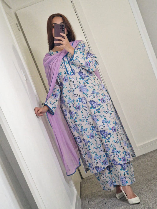 Uznau Khaddar Three Piece Suit UZ-KHD-PRP06