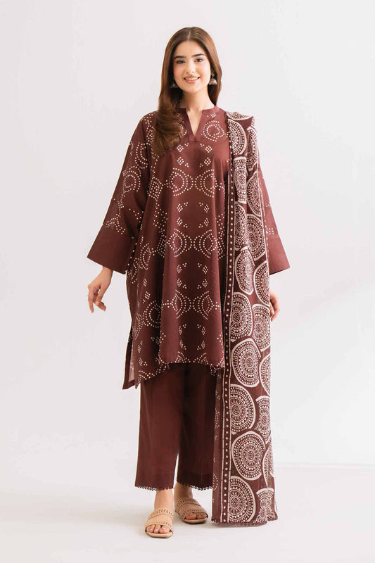 Uznau Khaddar Three Piece Suit UZ-KHD-BR01