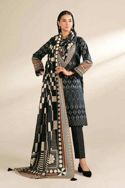 Nishaat Khaddar Three Piece Suit NS-KHD-BLK04