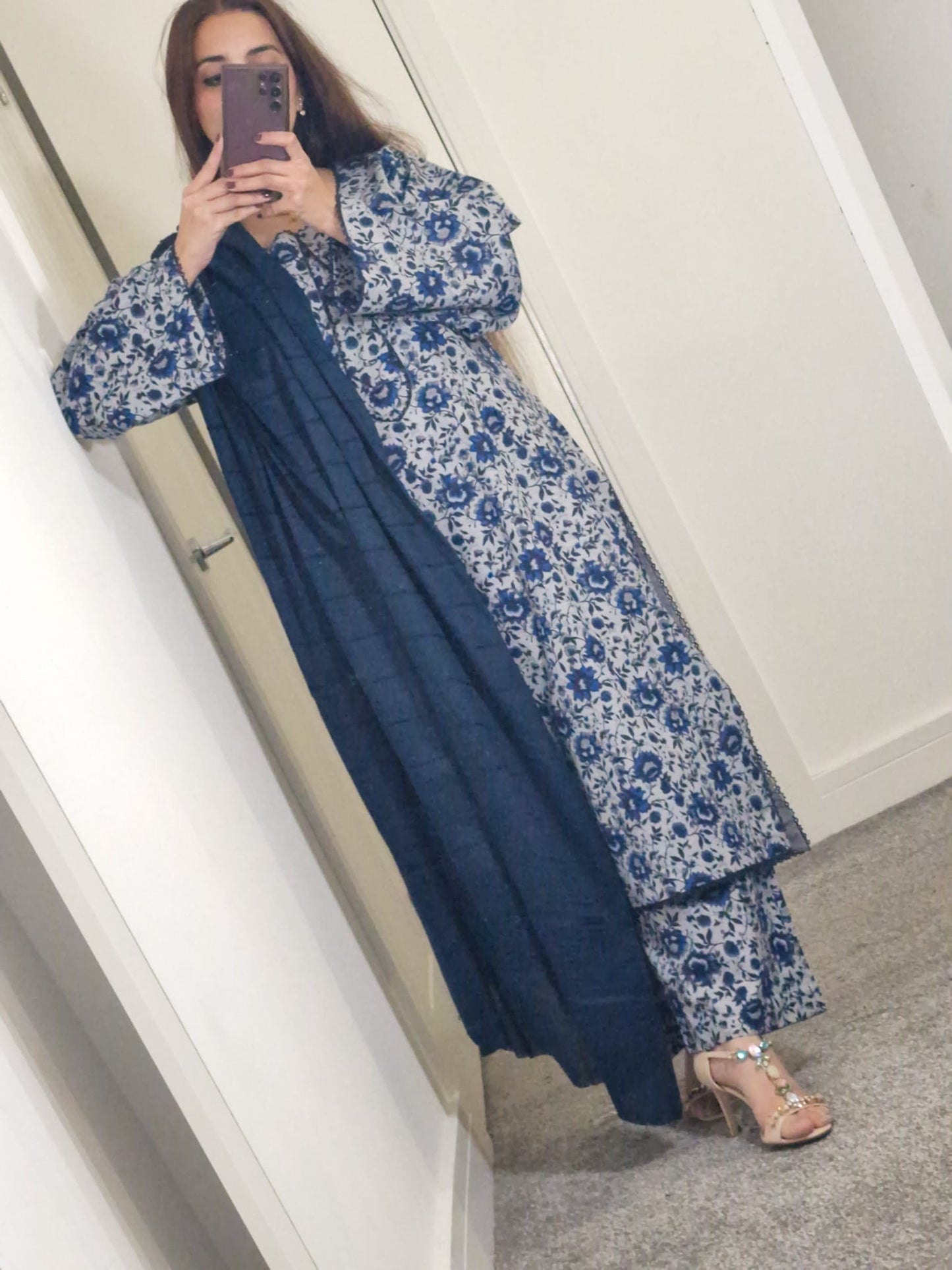 Uznau Khaddar Three Piece Suit UZ-KHD-BLU05