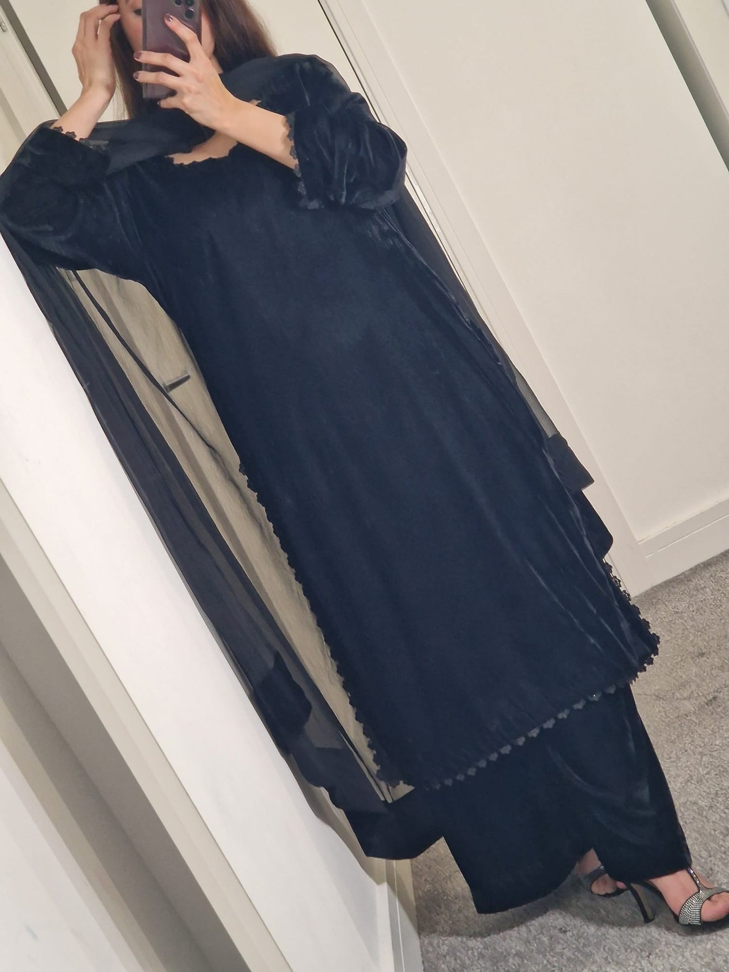Uznau Black Velvet Three Piece Suit UZ-VL-BLK02