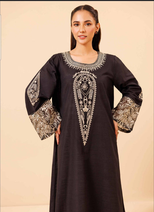 Nishaat Embroided Khaddar Three Piece Suit NS-KHD-BLK05