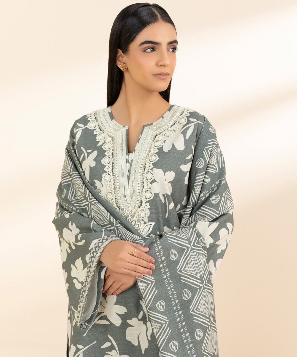 Sapphire Embroidered Three Piece Suit SP-KHD-GRY05