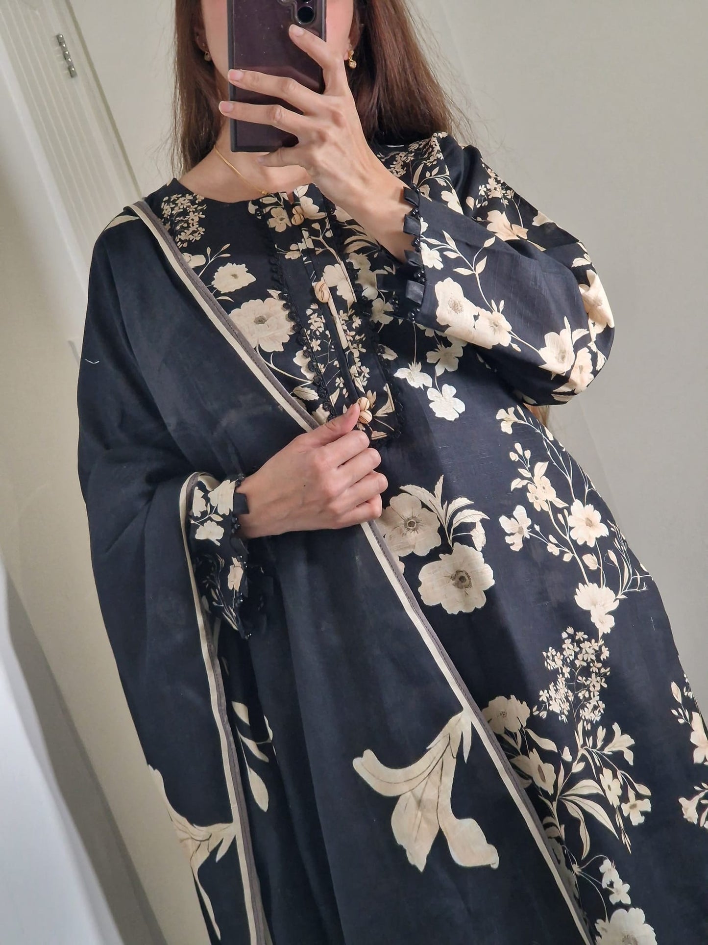 Uznau Khaddar Three Piece Suit UZ-KHD-BLK010