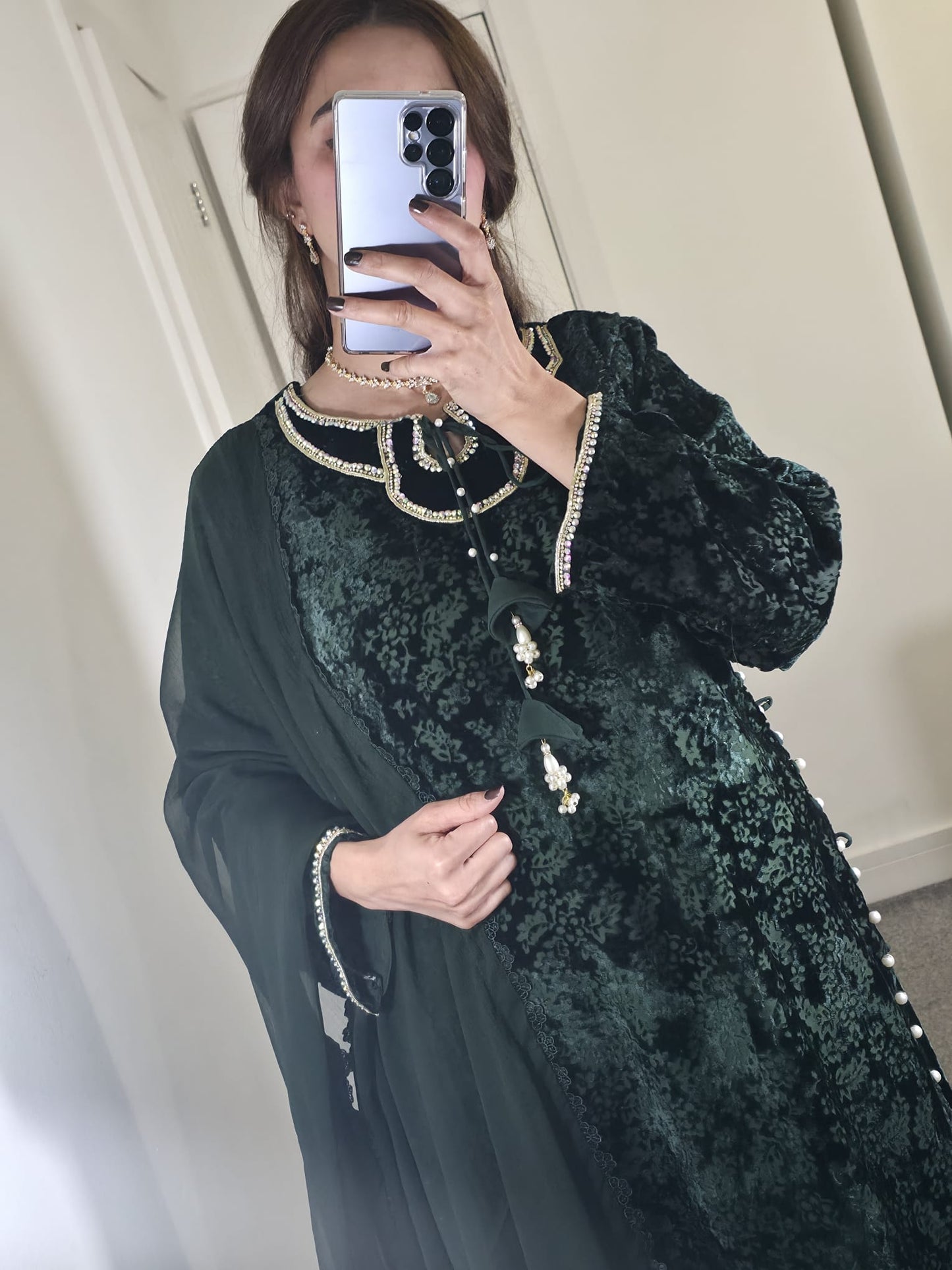 Uznau Palachi Three Piece Suit With Velvet Trouser UZ-PL-GR01