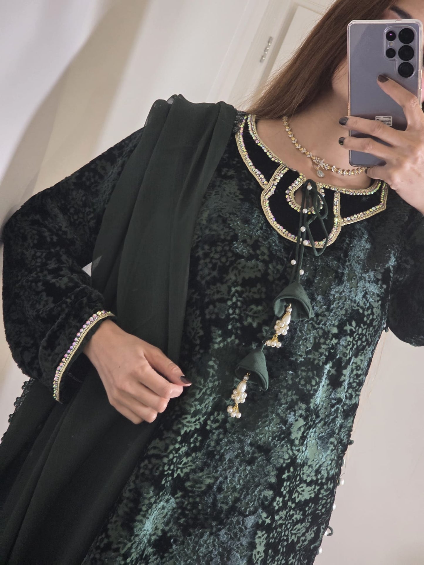 Uznau Palachi Three Piece Suit With Velvet Trouser UZ-PL-GR01