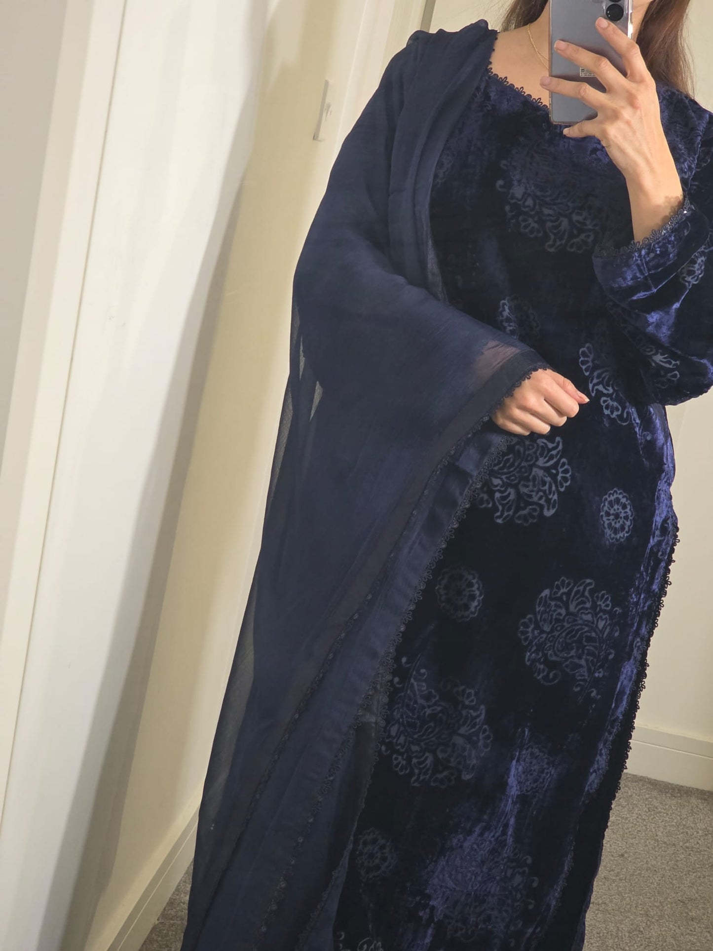 Uznau Palachi Three Piece Suit With Velvet Trouser UZ-PL-BL02