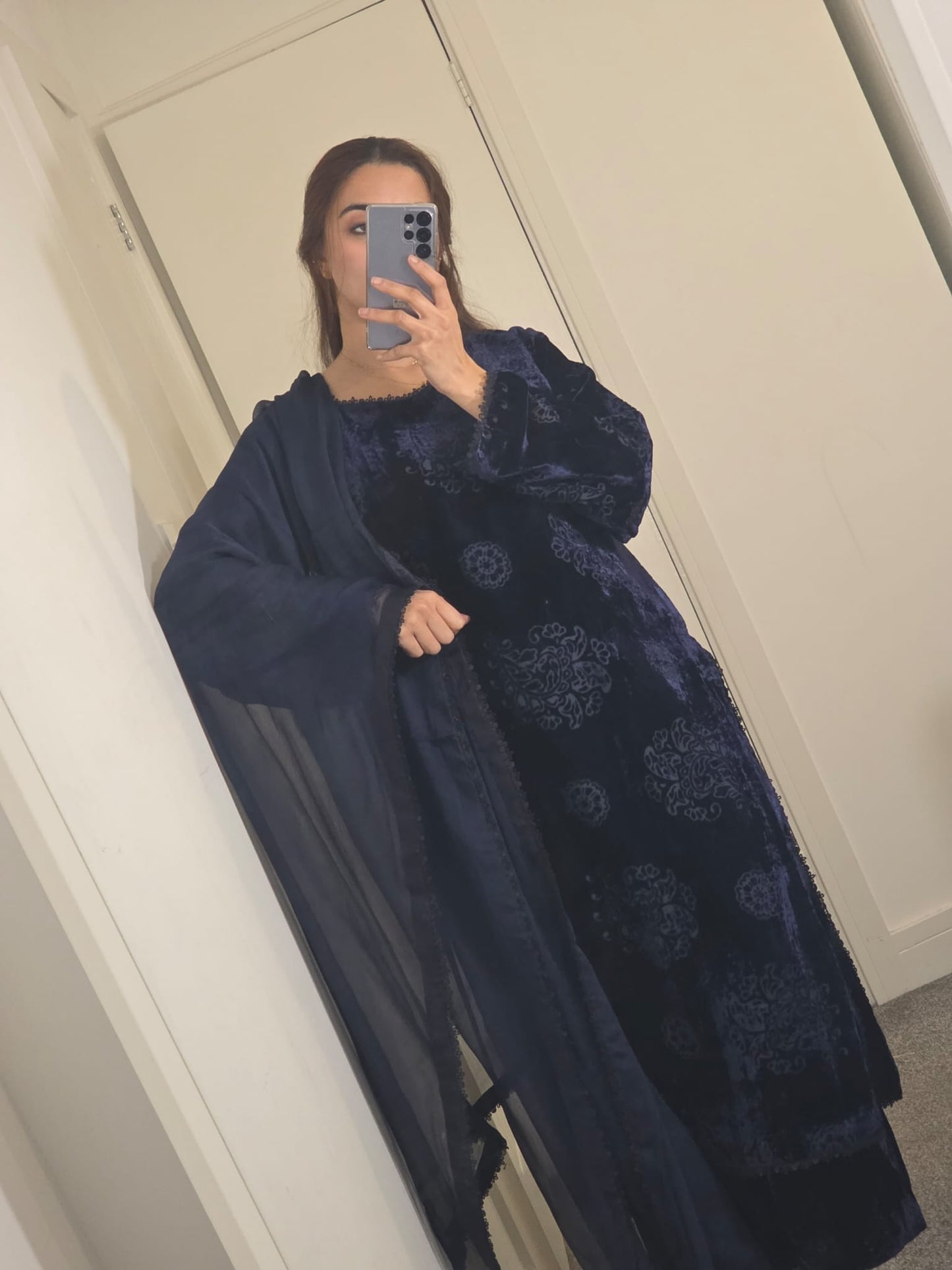 Uznau Palachi Three Piece Suit With Velvet Trouser UZ-PL-BL02