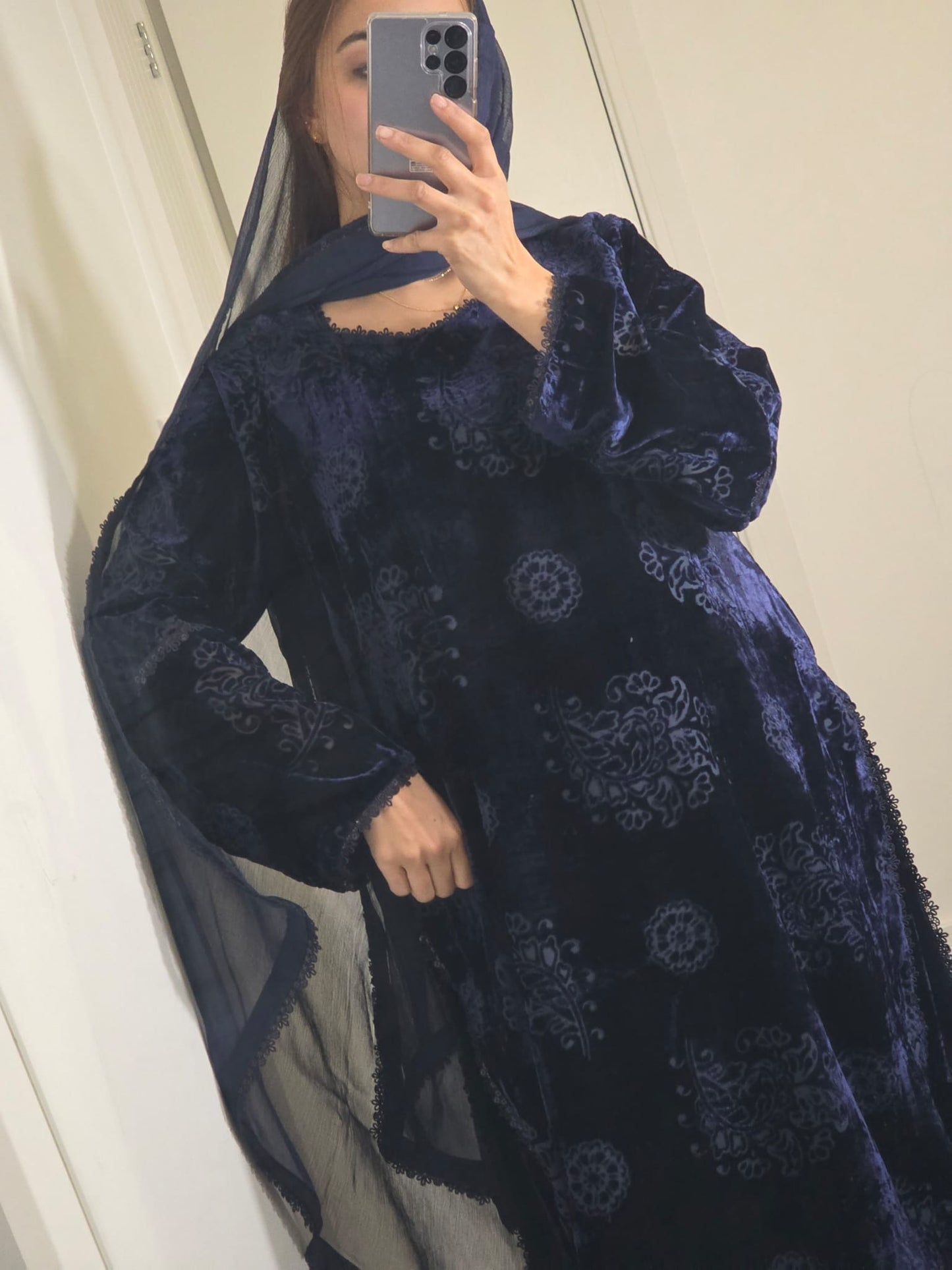 Uznau Palachi Three Piece Suit With Velvet Trouser UZ-PL-BL02