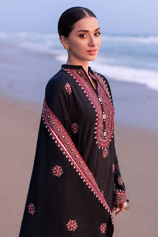 Uznau Embroidered Marina Three Piece Suit UZ-MR-BLK012