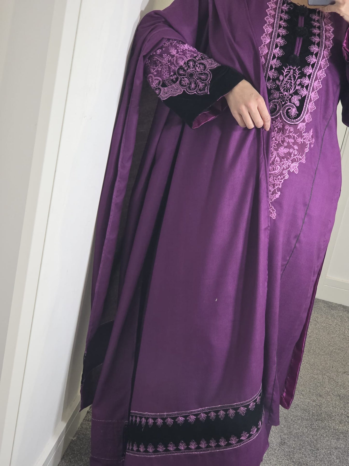 Uznau Embroidered Dhanak Three Piece Suit UZ-DH-PRP05