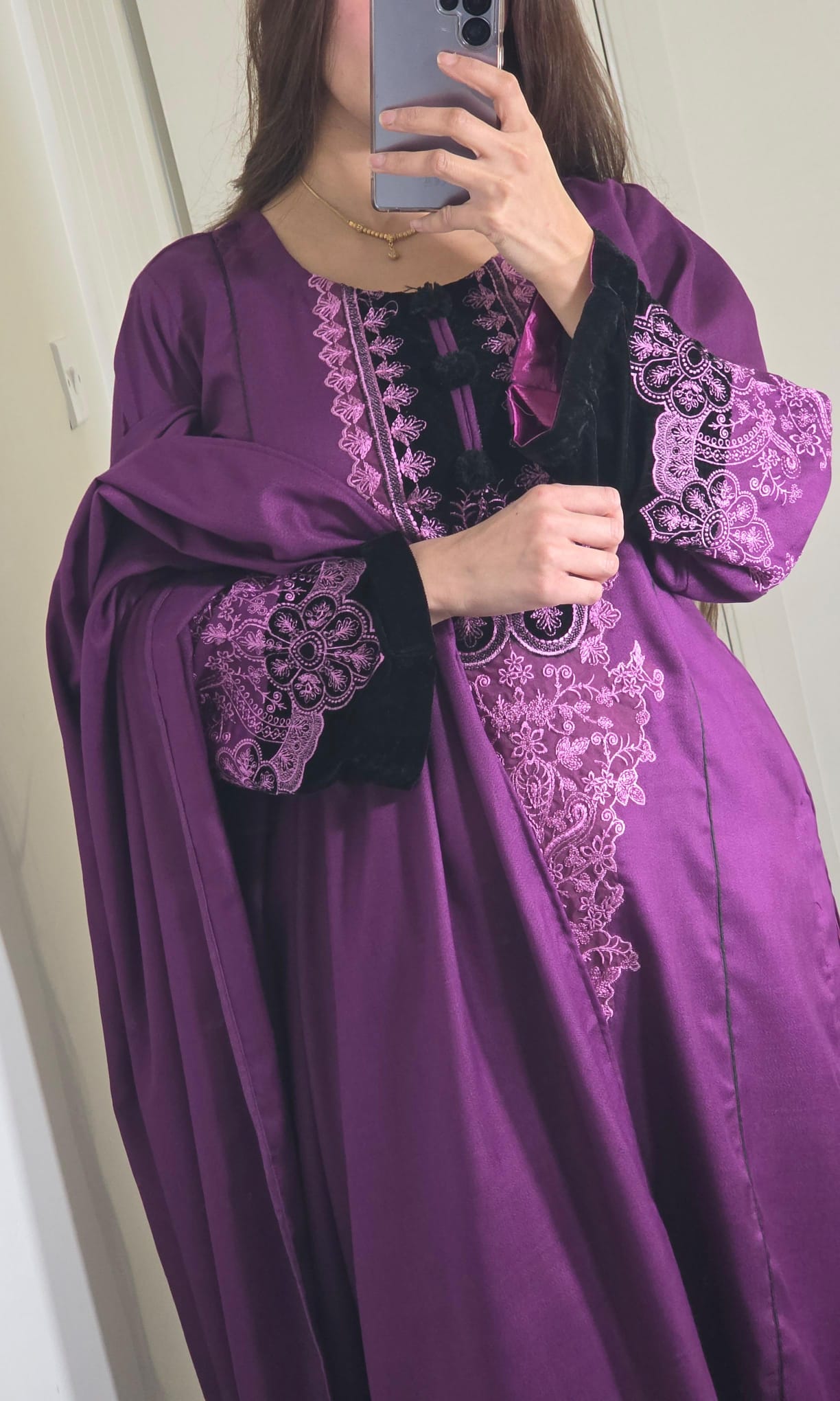 Uznau Embroidered Dhanak Three Piece Suit UZ-DH-PRP05