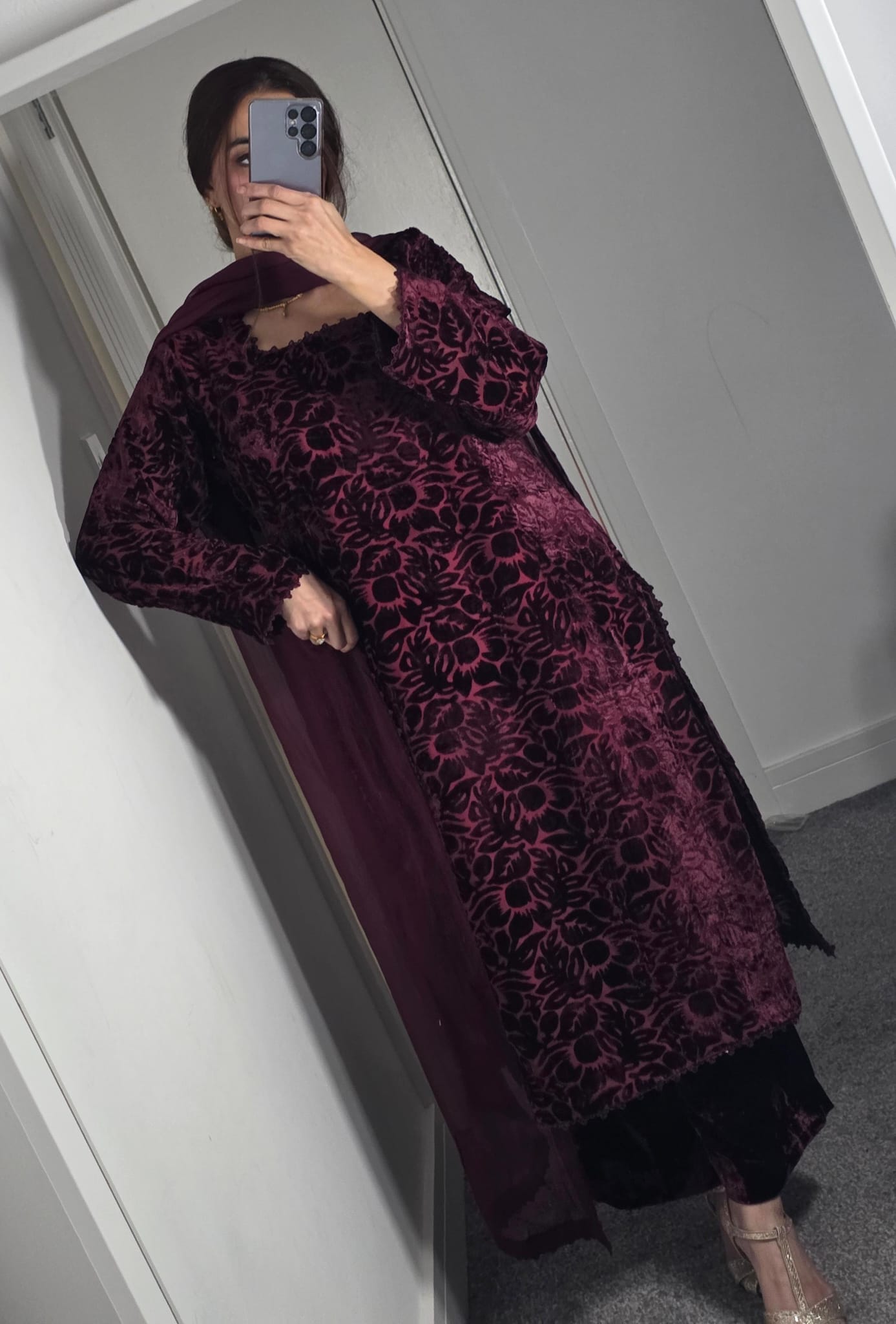 Uznau Palachi Three Piece Suit With Velvet Trouser UZ-PL-RD02