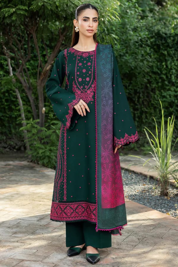 Uznau Embroidered Marina Three Piece Suit UZ-MR-GR05