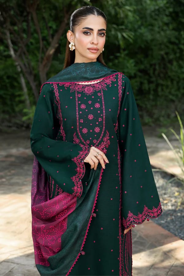 Uznau Embroidered Marina Three Piece Suit UZ-MR-GR05