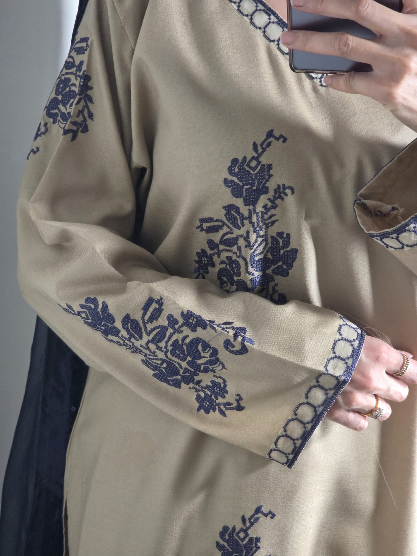 Uznau Embroidered Marina Three Piece Suit UZ-MR-WHT06