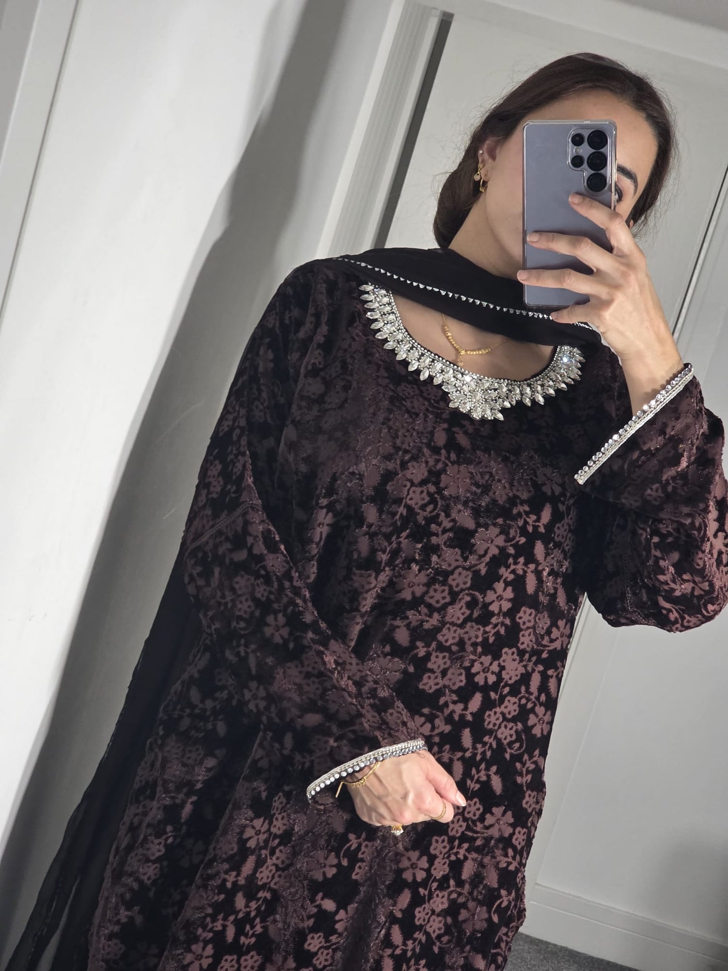 Uznau Palachi Three Piece Suit With Velvet Trouser UZ-PL-BR02