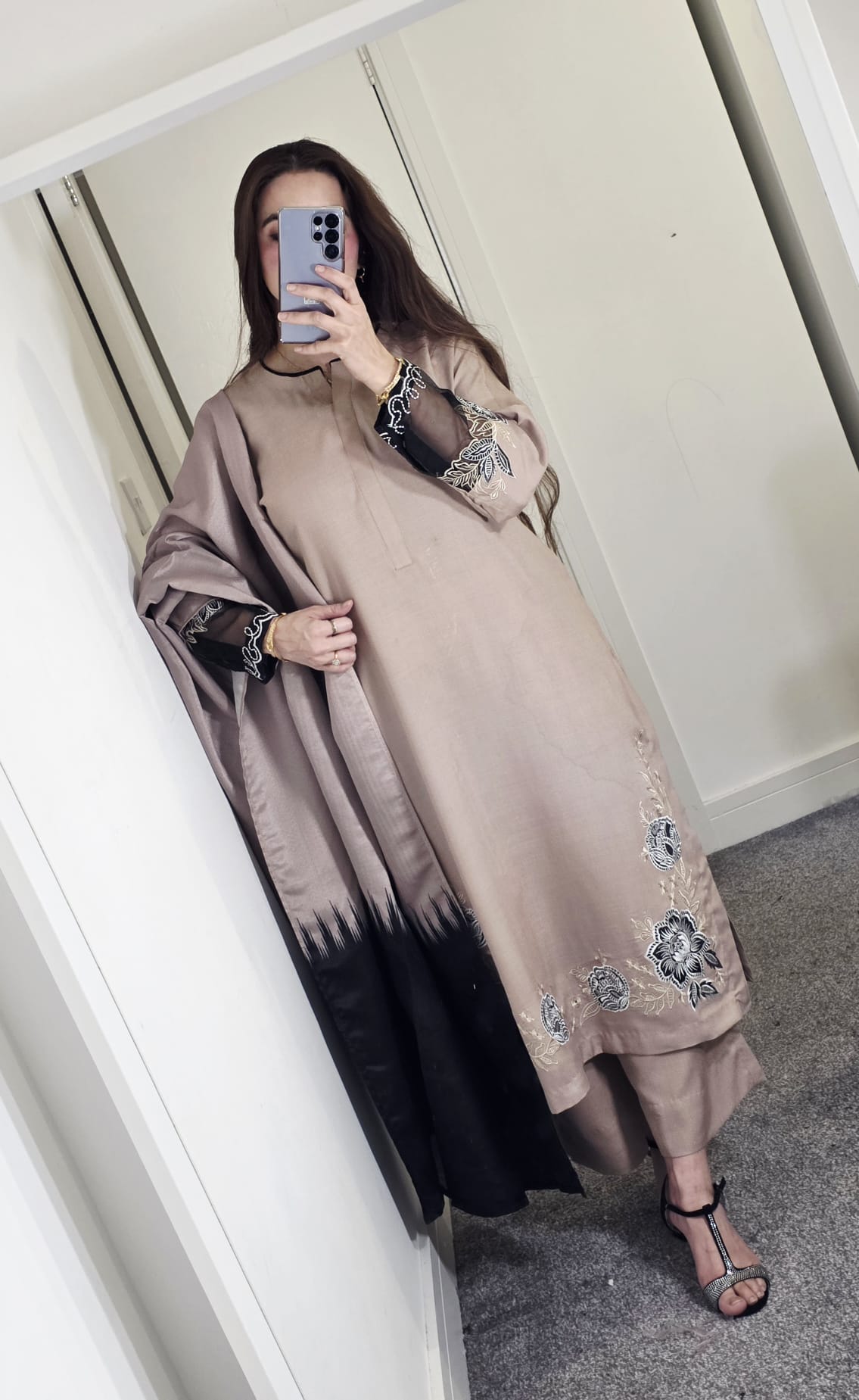 Uznau Embroidered Marina Three Piece Suit UZ-MR-BR09
