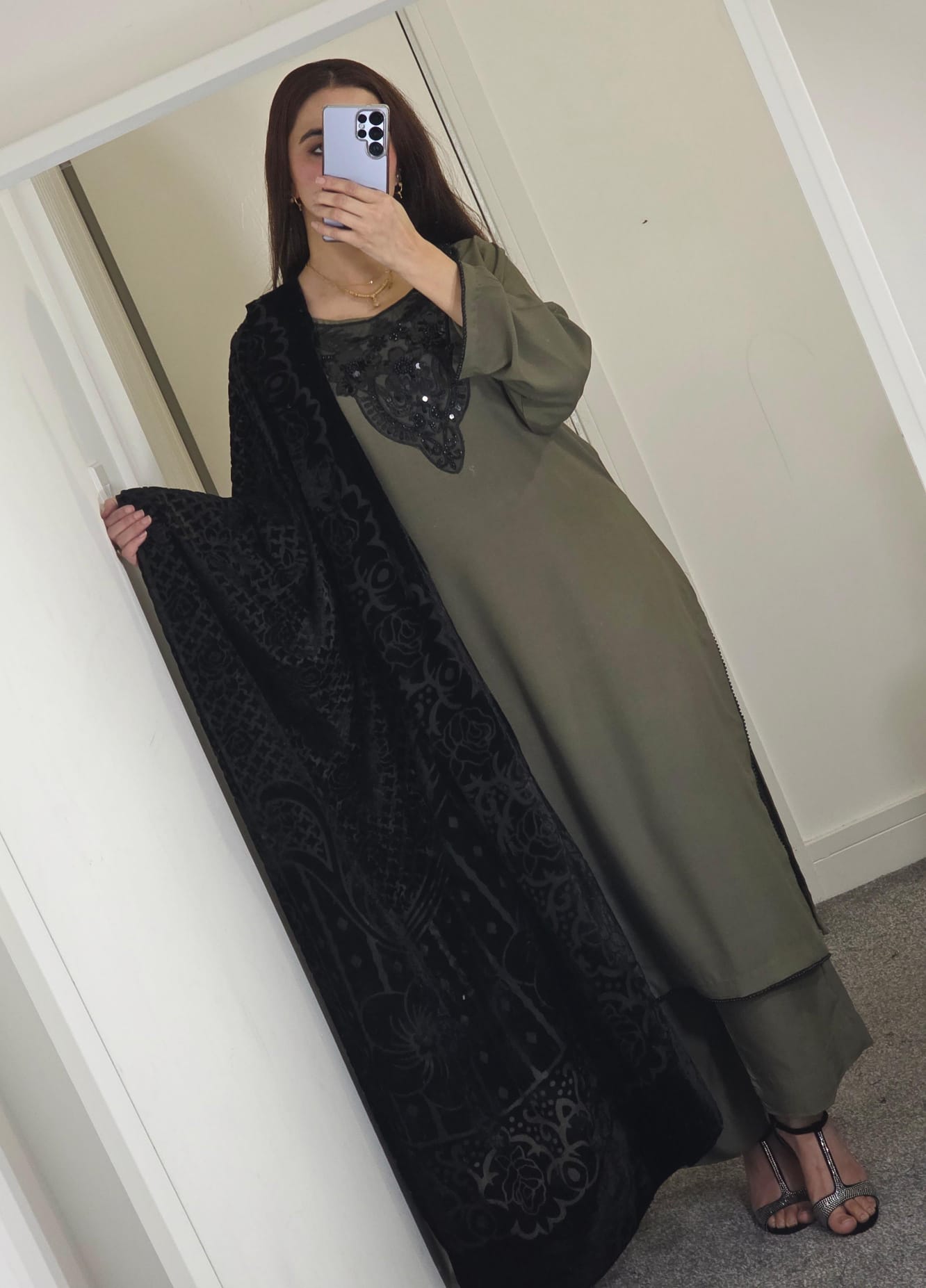 Uznau Embroidered Marina With Palachi Dupatta UZ-MR-GR06